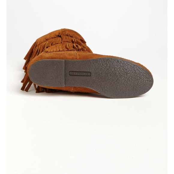 MINNETONKA 3-Layer Fringe Boot BROWN SUEDE (7) Hippie Gyspy Retro 70s Halloween - Picture 6 of 6